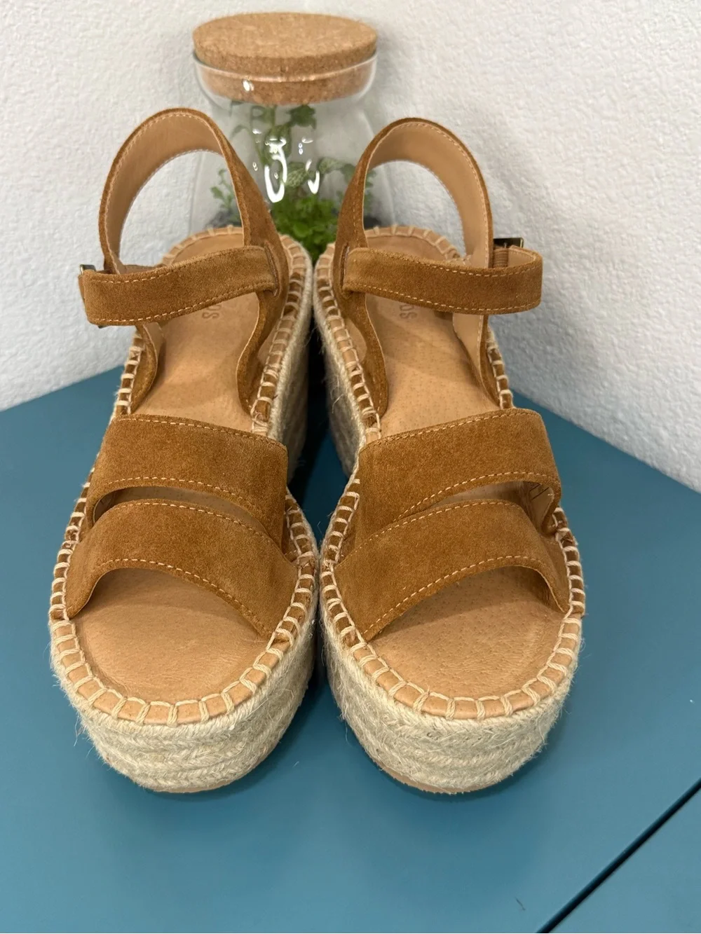 Soludos Tan Suede Espadrille Platform Sandals NWT
